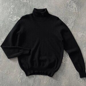 BOGGI MILANO 100% Wool Men’s Turtleneck Black Sweater Size S